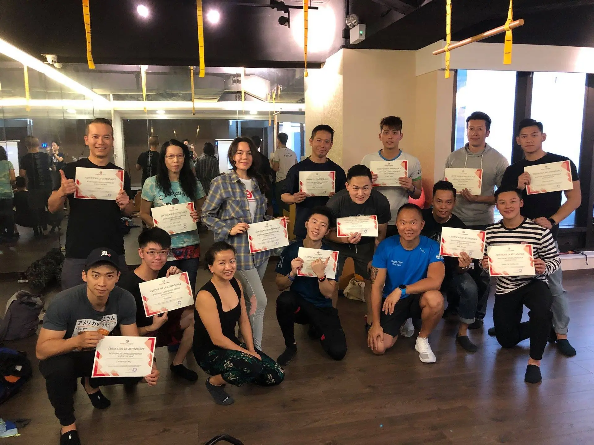 chứng chỉ, chứng nhận fitness, chứng nhận huấn luyện viên cá nhân, chứng nhận PT thể dục hiệu chỉnh tư thế - vận động  giãn cơ tích hợp - giãn cơ có huấn luyện viên trải mạc cơ, hyperblade, fitness, giải phóng mô mạc  giải nén mạc cơ